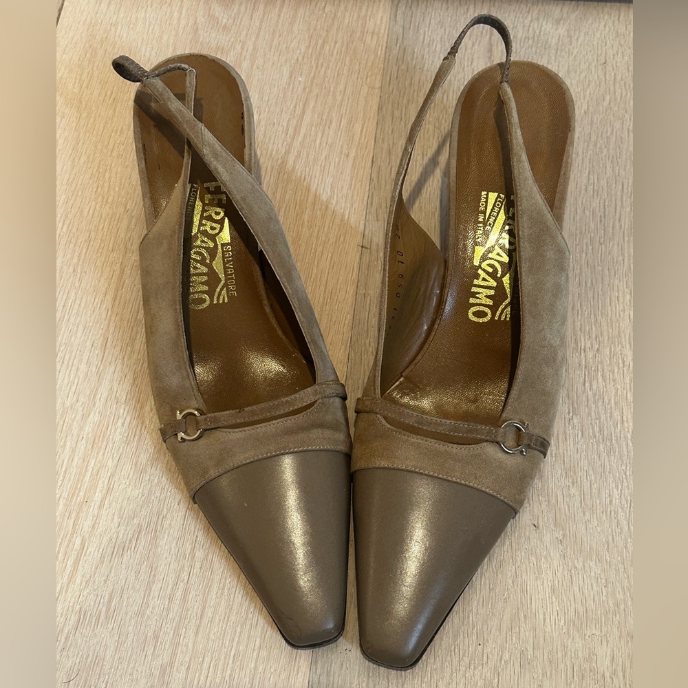 Ferragamo Suede Kitten Heels